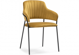Стул на металлокаркасе Инклес желтый / черный глянец (57x56x82)
