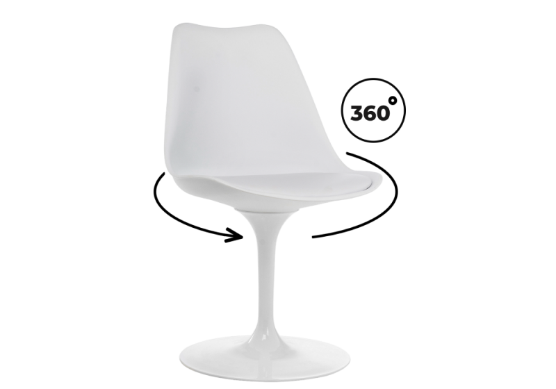 Стул на металлокаркасе Tulip white (49,5x52x83). 