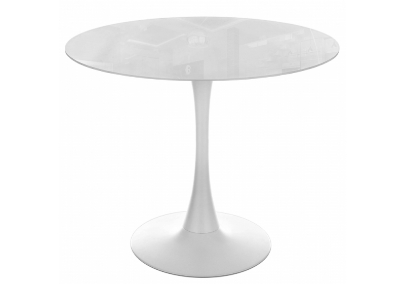 Стол стеклянный Tulip 90 super white glass (90x74). 