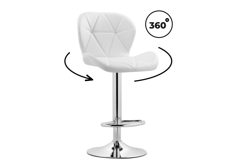 Барный стул Trio white / chrome (48x52x86). 