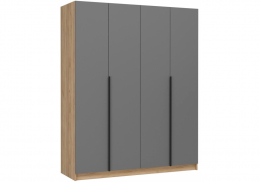 Шкаф Широн 1600 графит серый / дуб крафт золото (160x55x200)