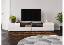 ТВ-тумба Маллоу дуб вотан / белый глянец (240,2x47,3x43,6)