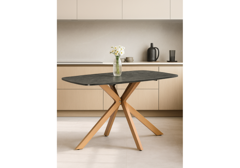 Стол деревянный Кортез 116(160)x77 раздвижной малави / медь (77x77)