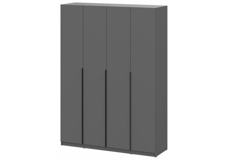 Шкаф Даиго четырехстворчатый графит серый (160,1x50,6x221,6). 