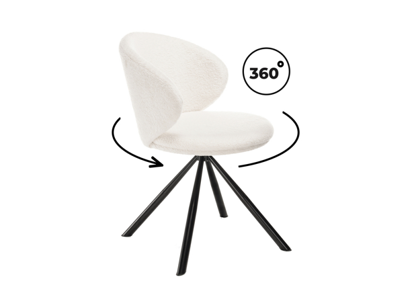 Стул на металлокаркасе Solomon крутящийся white / black (67x67x80). 